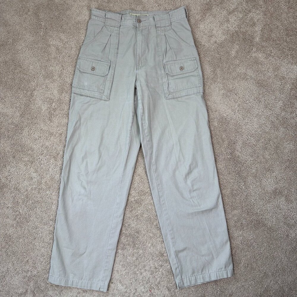 Cabelas Pants Womens 12 Khaki 7 Pocket Hiker Wide Leg Cargo Utility Outdoors